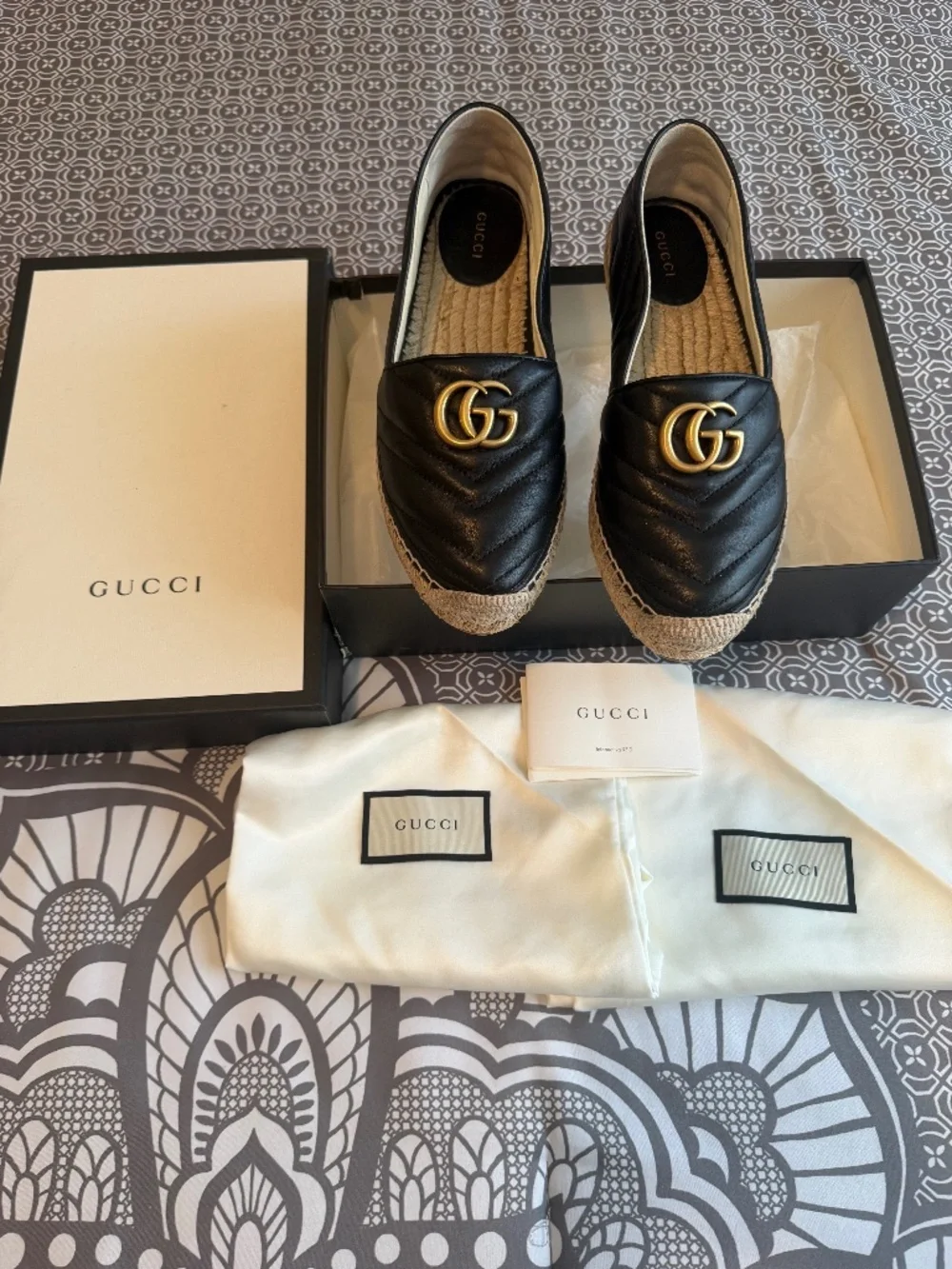 Gucci GG Marmont Espadrille Shoes — Size 39.5